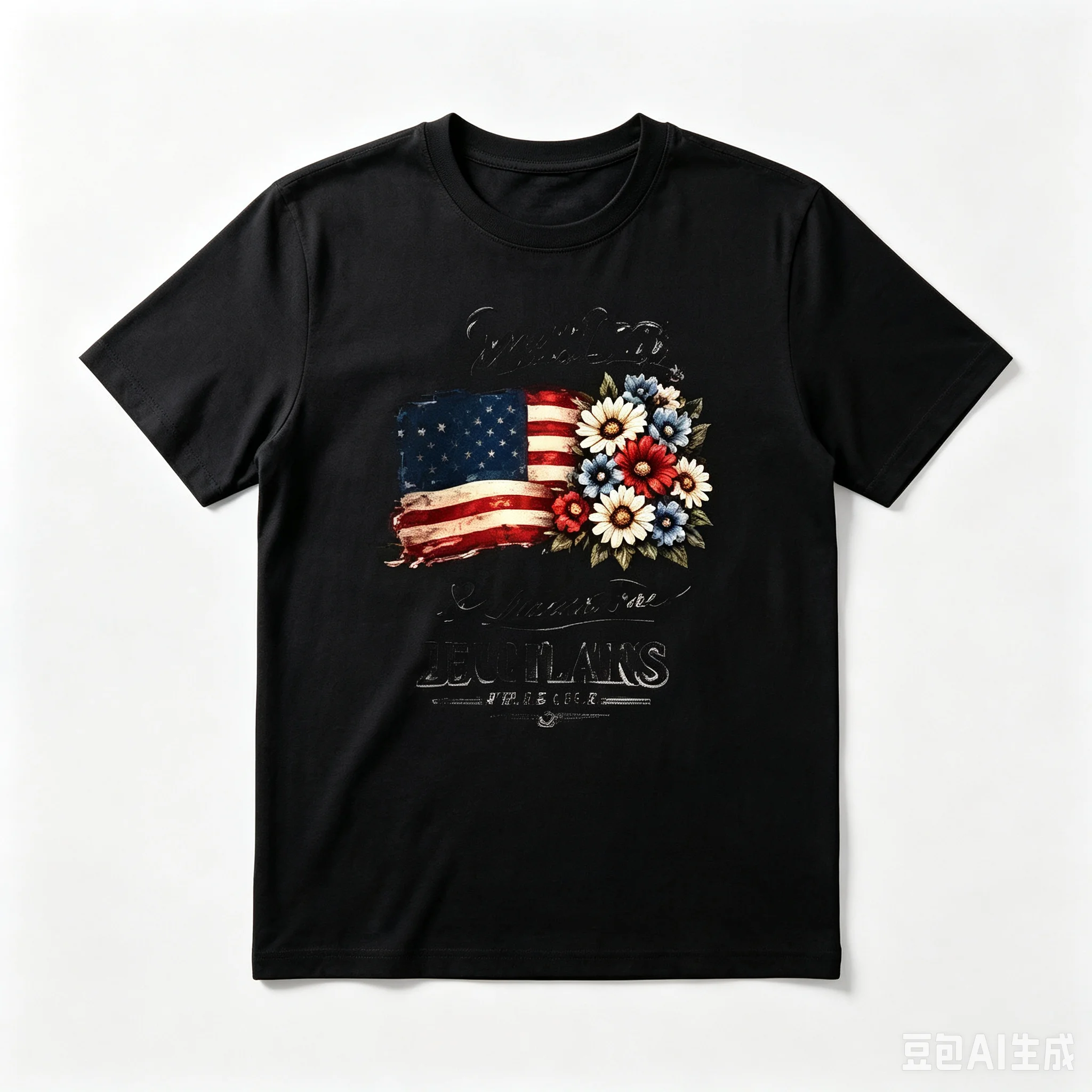 Men Women Patriotic American Flag Floral Graphic T Shirt Vintage Short Sleeve Soft Tops Independence Day BBQ Daily Casual Holiday Gift Tees