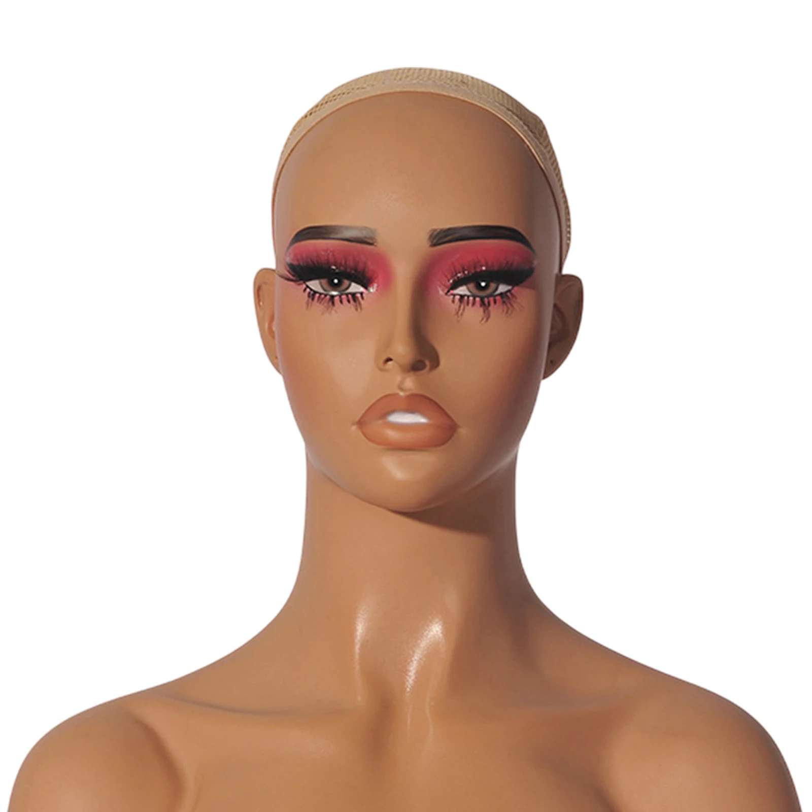 

Female Mannequin Head Wig Display Head with Makeup Earrings Hat Holder Display Professional Necklace Display Stand