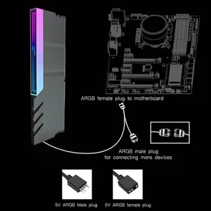 وحدة ذاكرة المبرد JUMPEAK-Computer RGB ، مبرد ذاكرة الوصول العشوائي RGB الملون ، غرفة التبريد ، تبريد رقاقة حديد التسليح ، DDR4 ، DDR5 ، 5V ، ARGB Sync أفضل 6 غطاء ذاكرة DDR4 RAM مبيعا - No4