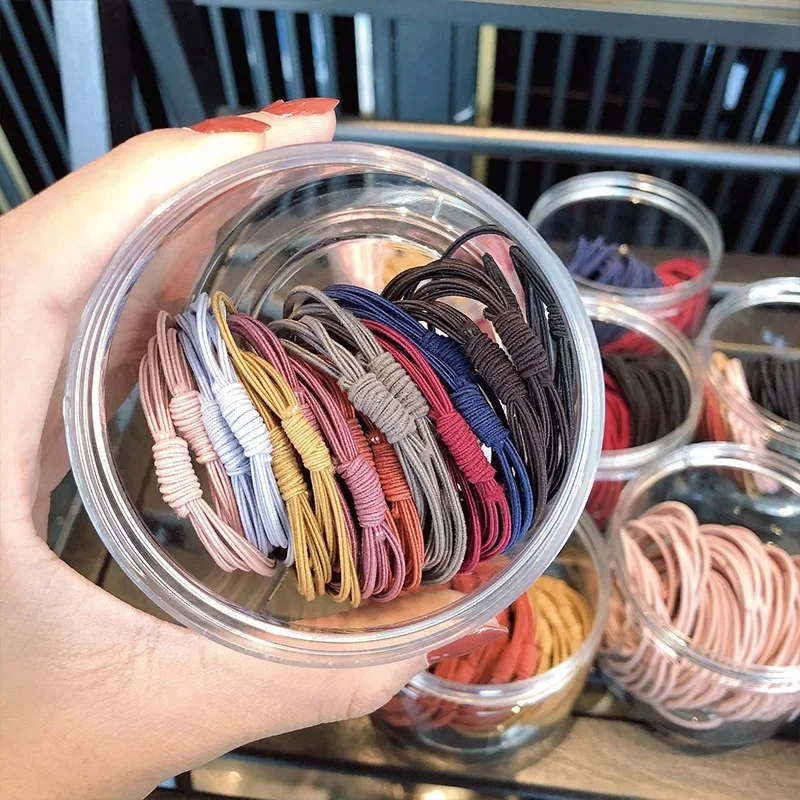20 sztuk/zestaw Damskie Gumki do Włosów w Jednolitym Kolorze Duże Elastyczne Akcesoria do Włosów Dziewczęce Gumki do Kucyka Scrunchie Ozdoby do Włosów dla Dzieci — zdjęcie 2