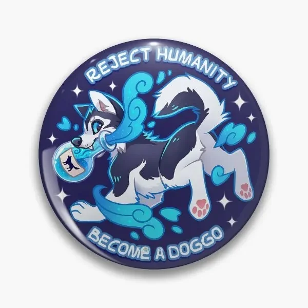 Reject Humanity Devenir un Doggo Soft Button Pin, Danemark ge en métal, Chapeau, Drôle, Mignon, Décor, Amant, Dessin animé, Femmes, Épinglette, Créatif, Mode
