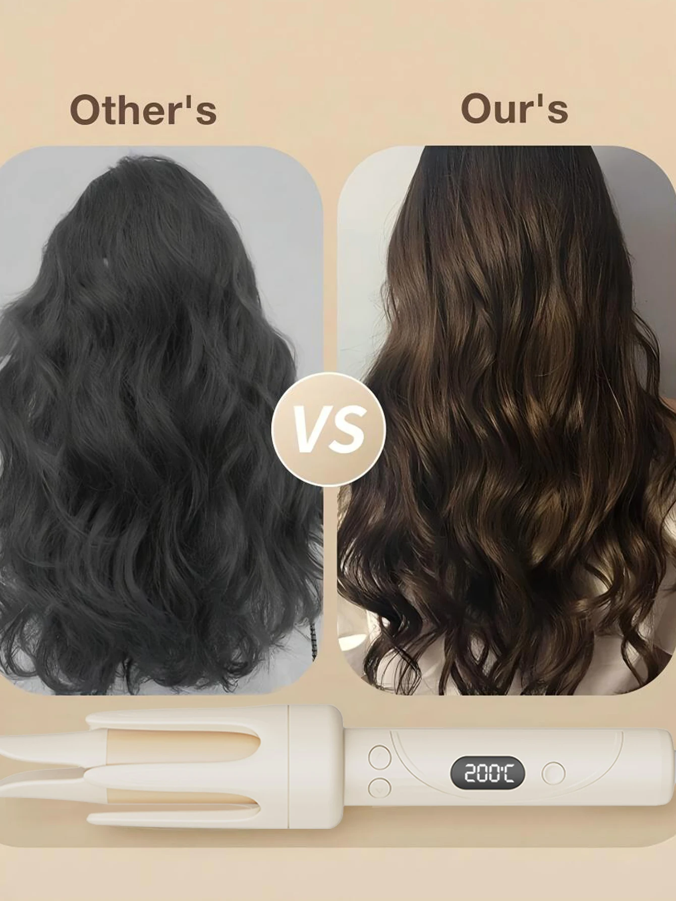 مكواة تجعيد تلقائية Pro 32 مم 4 إعدادات للحرارة 30 ثانية تجعيد الشعر في صالون التورمالين طلاء سيراميك لتجعيد الشعر الضخم 24 ساعة #6