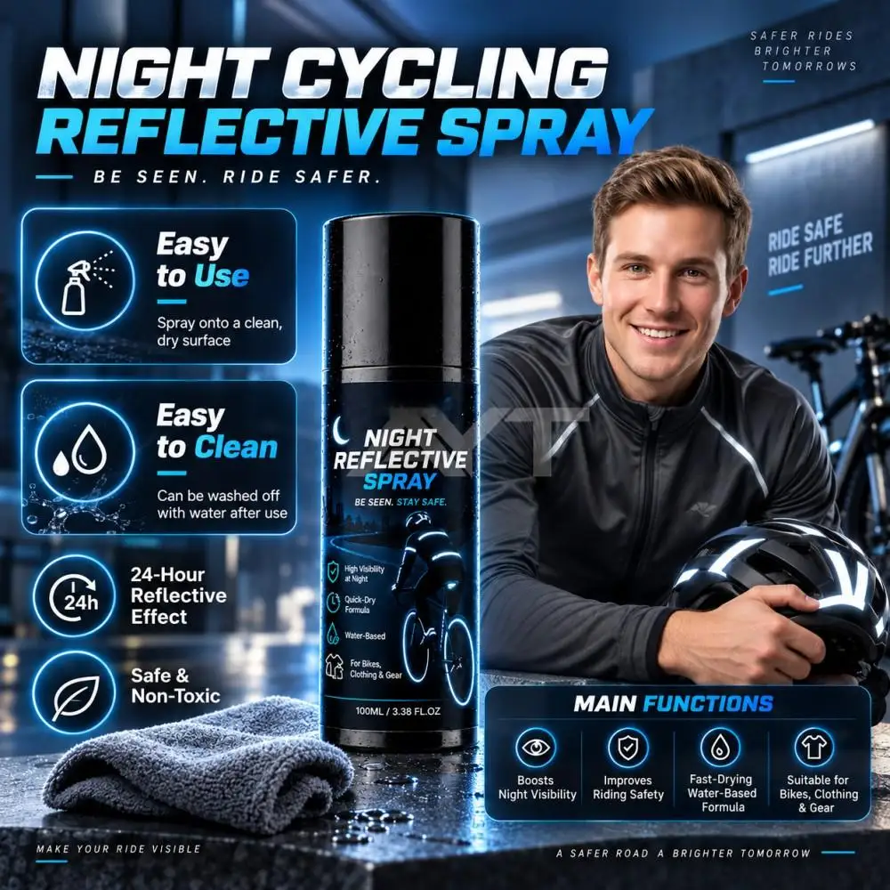 Outdoor Night Reflective Spray Paint for Bicycle Cycling Helmet Clothes Backpack High Visibility Anti-Accident Safety