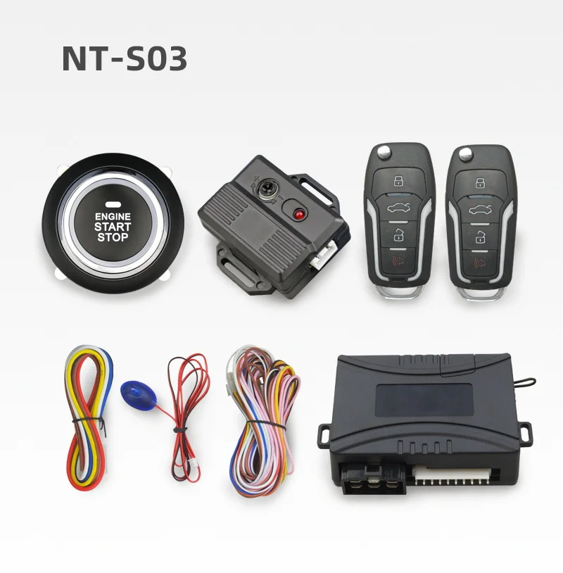 Universal 12V Car Alarm System Remote Start Stop PKE Keyless Entry Engine Start Push Button App Control Function