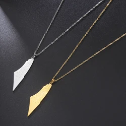 Vintage Map Pendant Necklace Fashion Rural Geography Stainless Steel Chain Necklace Women and Men's Engagement Gift Jewelry