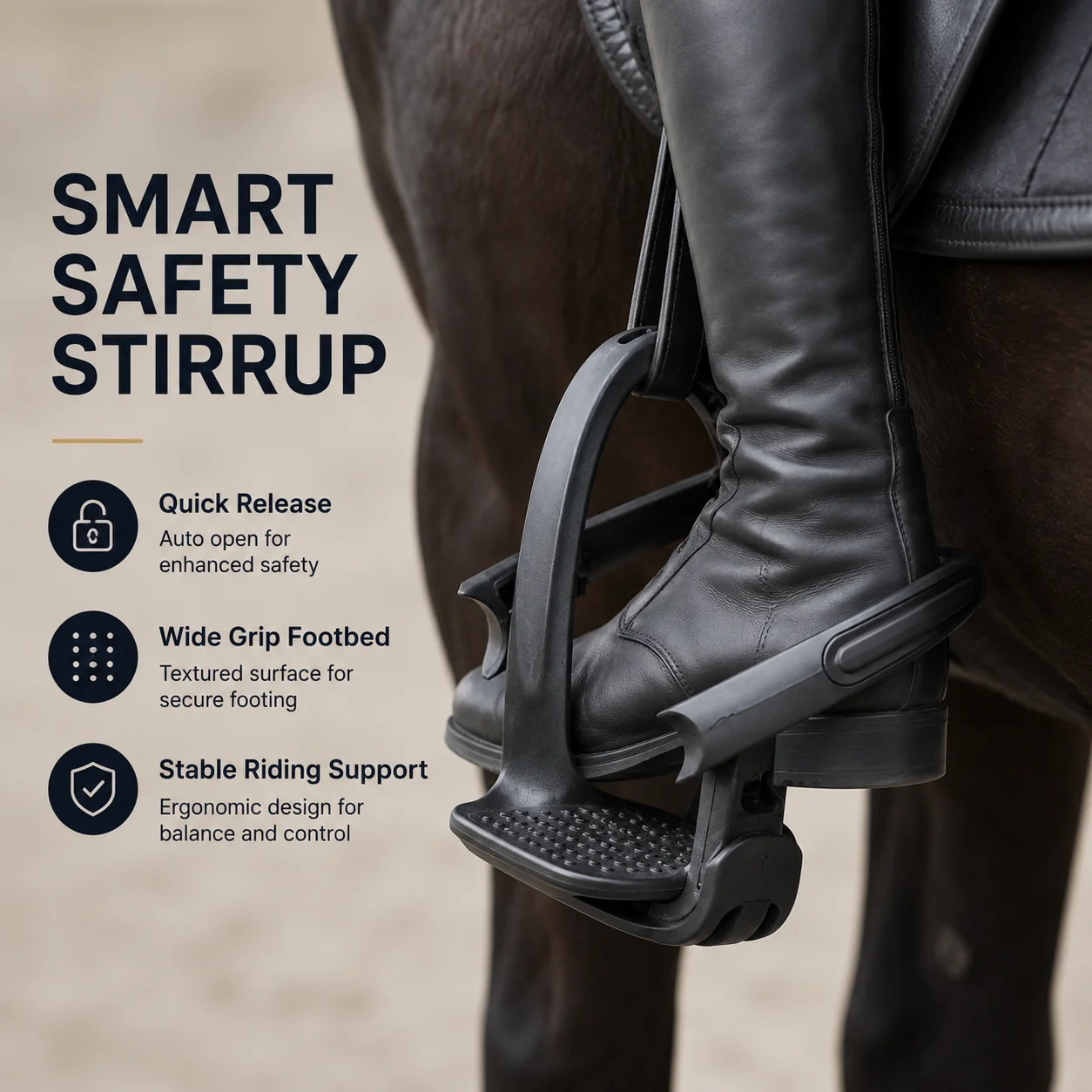 Equestrian Safety Stirrups Quick Release Lightweight Horse Riding Stirrups Durable Tack Gear for Adults