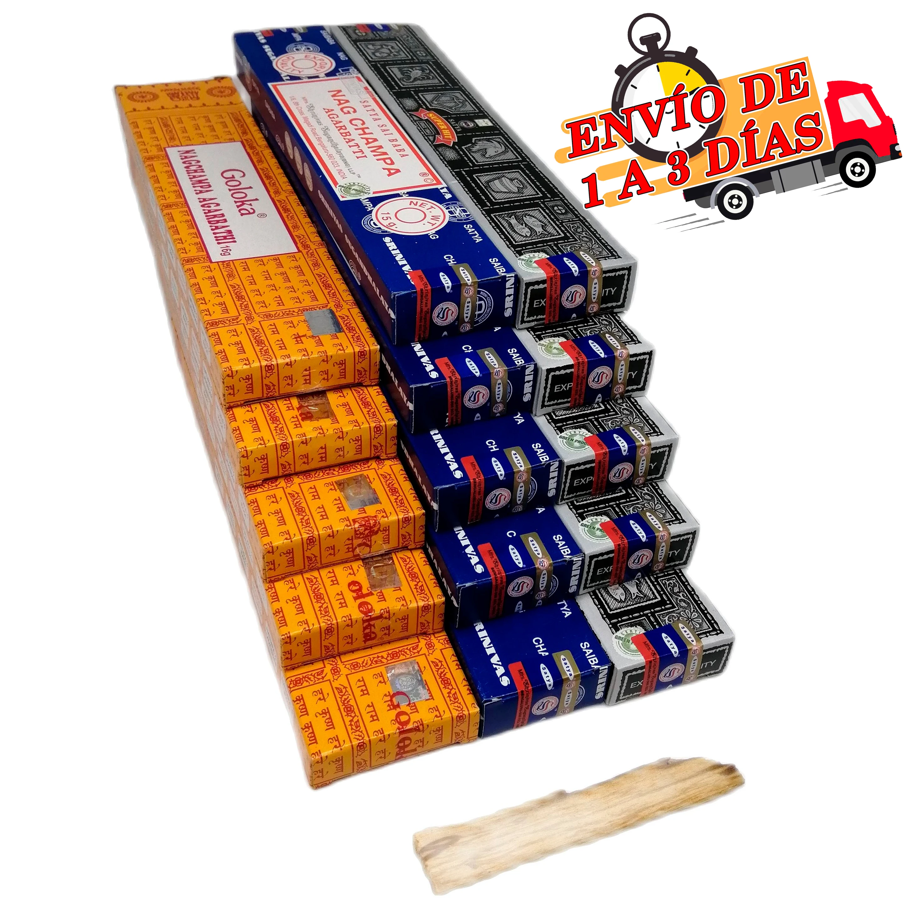 Satya Nag Champa Goloka Agarbatii Super Hit 15 boxes + Palo Santo gift Original 2022 Series handmade with natural ingredients from the two most important factories in india