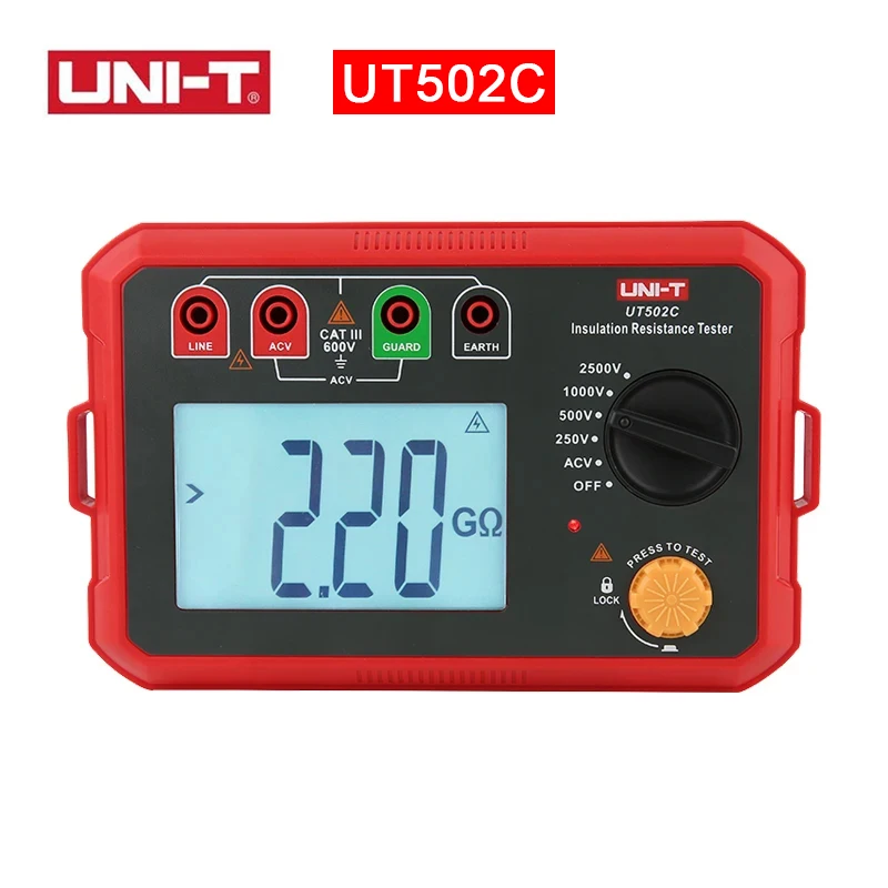 UNI-T UT501 UT502 جهاز اختبار مقاومة العزل مقياس المقاومة الرقمي Megohmmeter المهنية أوم قياس تستر الفولتميتر