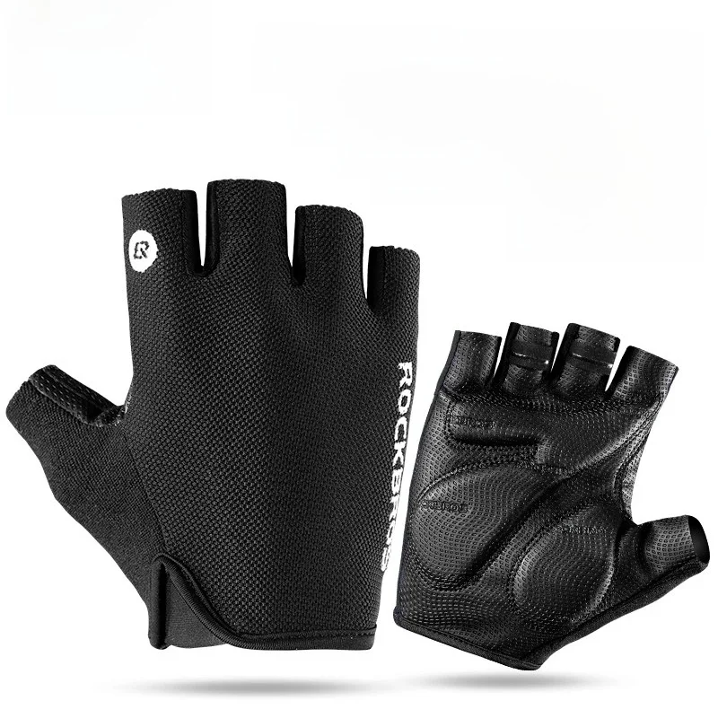 AliExpress ROCKBROS Bike Gloves Half Finger Summer Breathable Anti-slip SBR Pad Shockproof MTB Road Bicycle Gloves Cycling Shorts Gloves