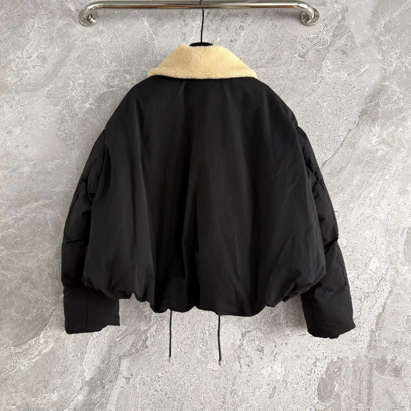 

Новое поступление 2025 года, кожаная хлопковая куртка с лацканами, хлопковая бархатная свободная куртка в форме кокона, съемная натуральная кожа