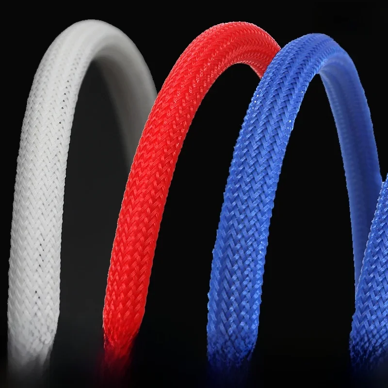 Manchon de câble tressé en PET, 1 à 50M, 2mm-60mm, extensible, haute densité, ligne isolée, Protection, gaine d'enveloppe de fil, peau de serpent pour câbles