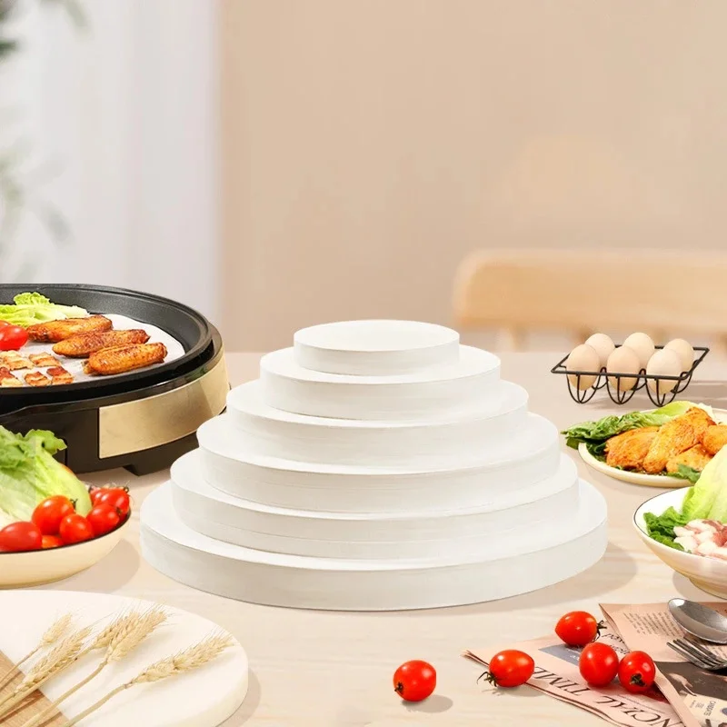 Papier de cuisson rond antiadhésif, 100 pièces, cercle, parchemin, doublure, barbecue, four, galette, hamburger, gâteau, outils