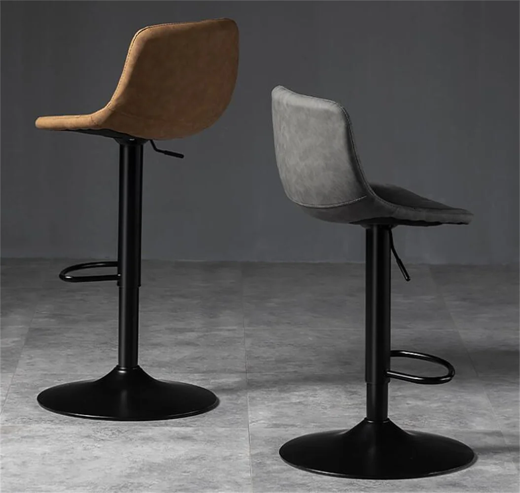 Silla giratoria de Bar alta ajustable, TABURETE asiento nórdico moderno, elevador de escritorio frontal con taburete alto, respaldo de moda, silla