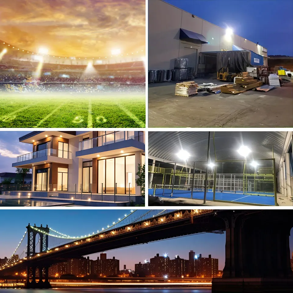 LED Floodlight Spotlight AC220V 10-300W 120° IP66 Waterproof Suitable For Courtyards Garages And Gardens Energy-saving Light