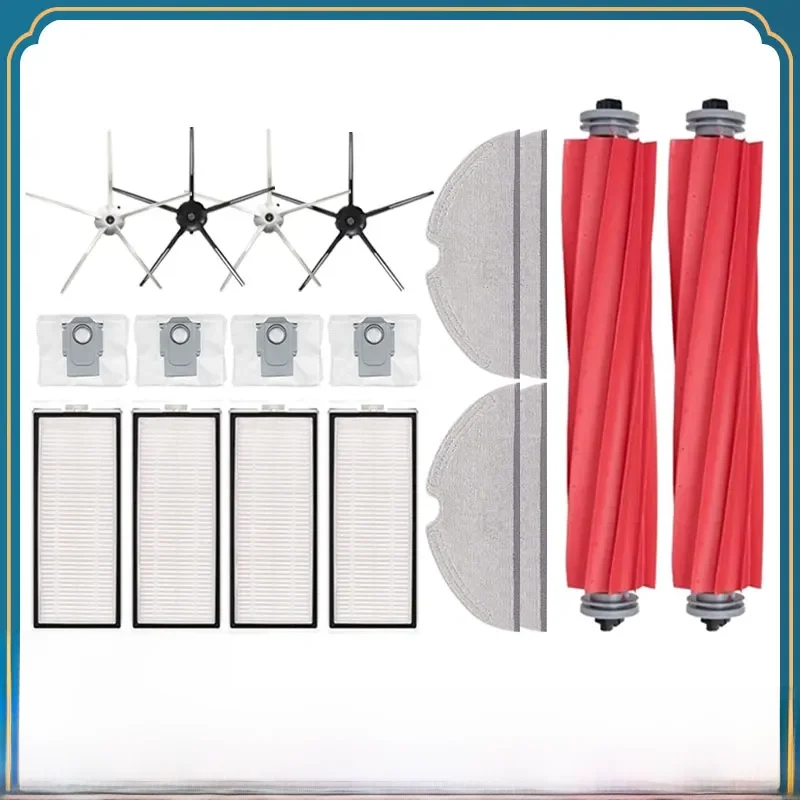 Pour Xiaomi Roborock Q7 Max,Q7 Max +,Q7 Plus,T8,filtre Hepa,pièces de rechange pour aspirateur robot,brosse principale, brosse latérale, chiffons de vadrouille, sac à poussière, Kits d'accessoires