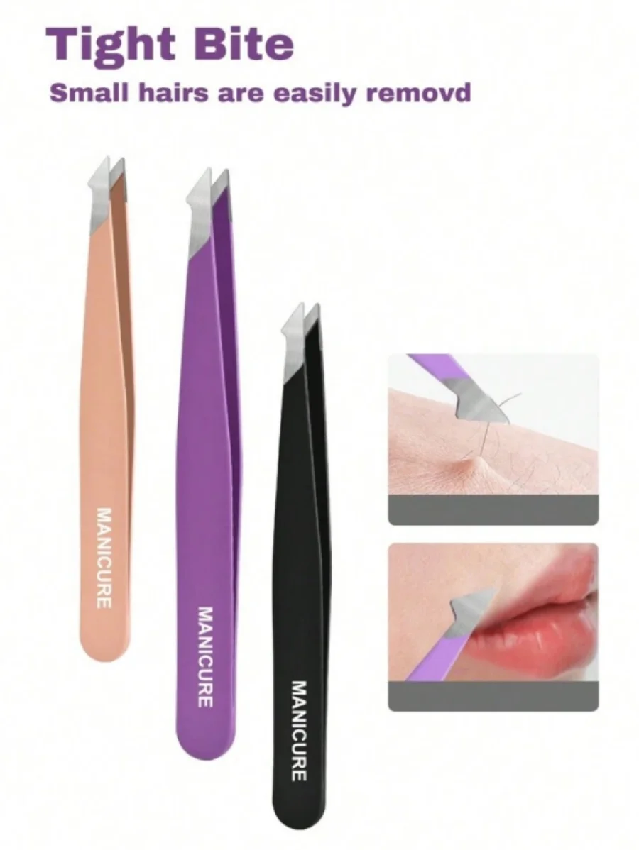 1/4 個ステンレス鋼ピンセットキット眉毛まつげピンセット収納袋付き脱毛ピンセット美容サロン & 家庭用