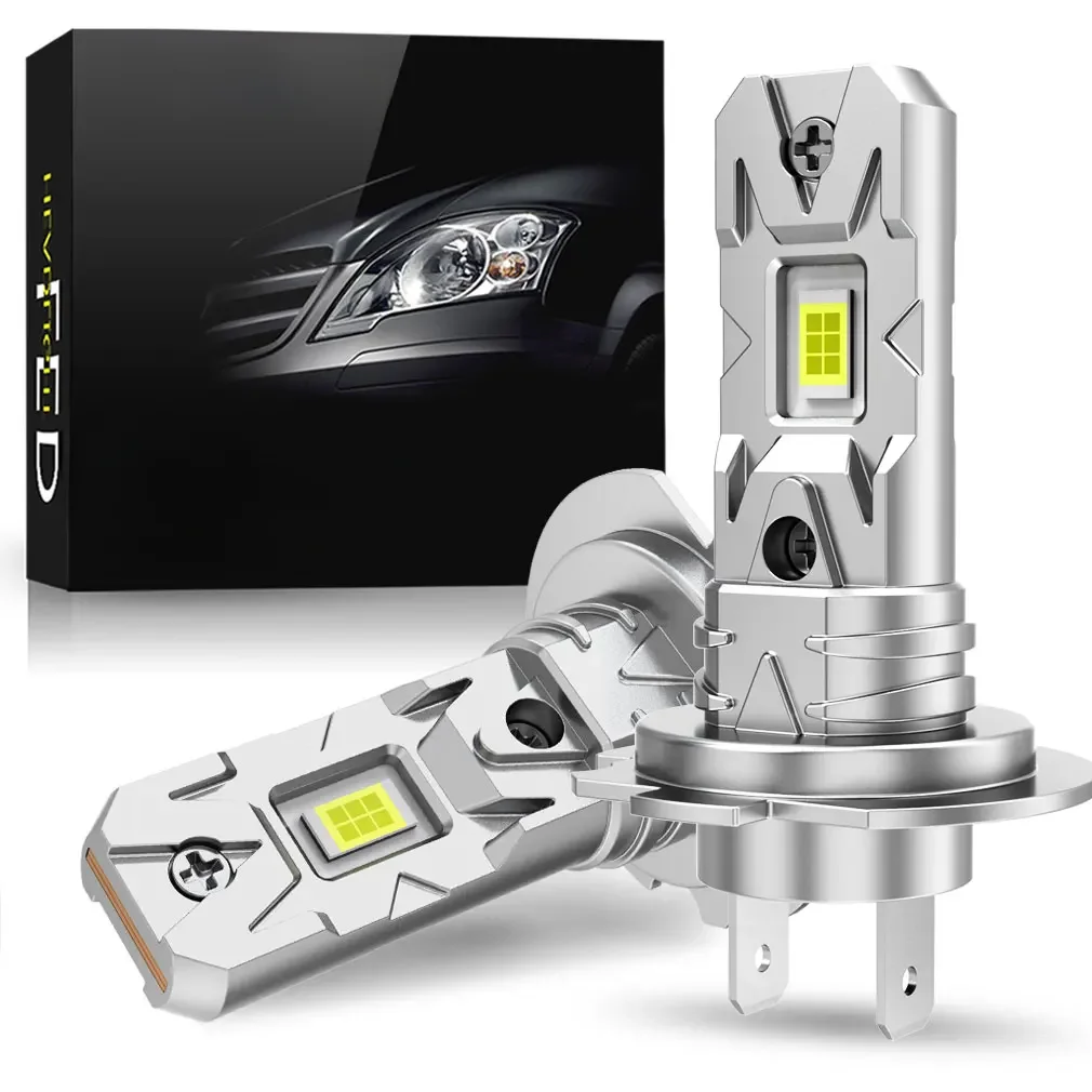 Lâmpada do farol do carro LED, lâmpada Auto, lâmpada de cabeça tamanho Mini, sem fio, 25000LM, CSP,
