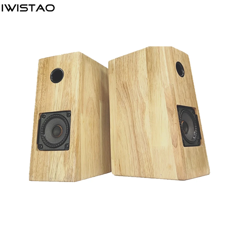 IWISTAO HIFI Speaker Full Range 2.75 Inches Unit 4 Ohm 15~30W 88dB Solid Wood Enclosure 1 Pair Invert Structure Elevation Angle