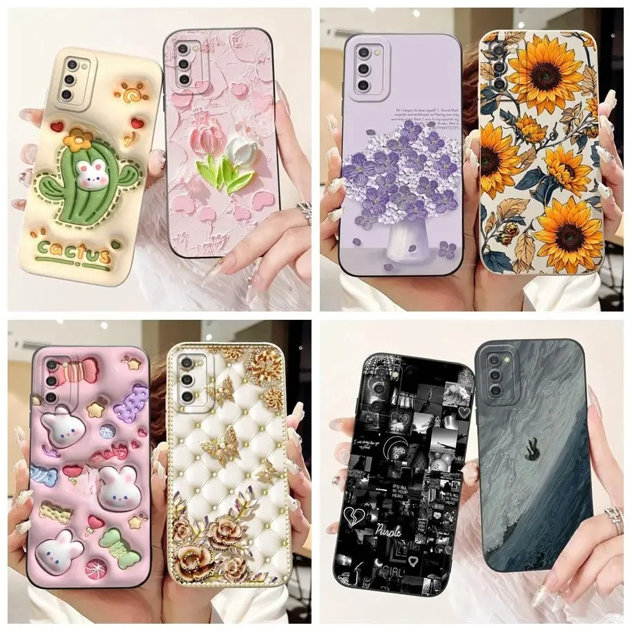 Pour Samsung Galaxy A02s Cas SM-A025F Silicone Couverture Nouvelle Mode Tournesol Bowvétérans t 256 Doux Pare-chocs Pour Samsung A03s M02s Funda