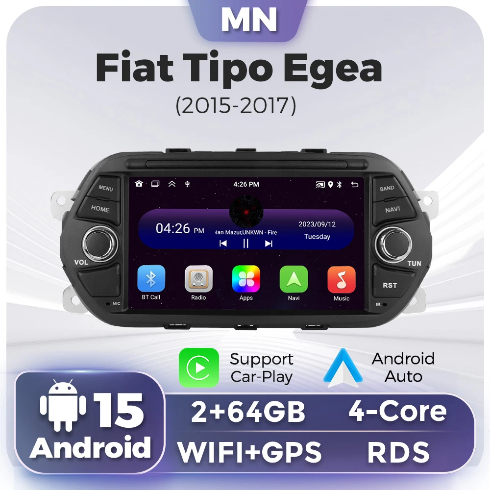 MEKEDE For Fiat Tipo Egea 2015 2016 2017 7 Inch Car GPS Navigation Wireless Carplay Android Auto WIFI BT Car Stereo Head Unit