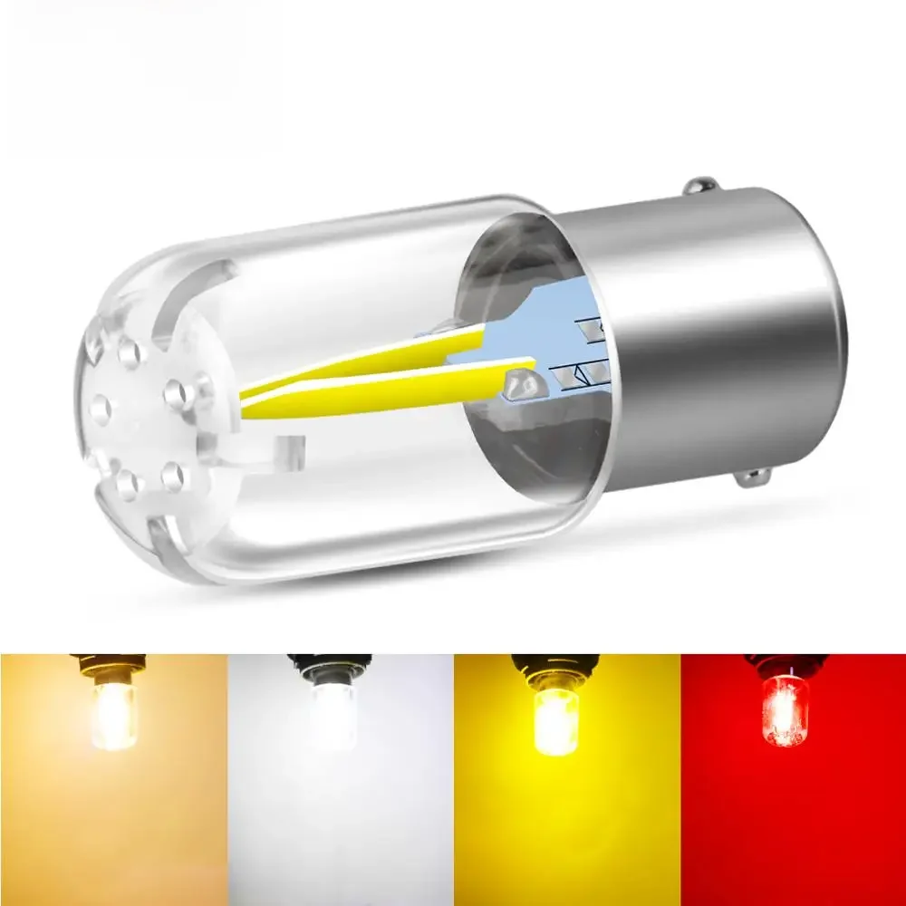 1pc Super Bright COB P21W BA15S 1156 1157 BAY15D P21/5W Led żarówki samochodowe lampka kierunkowskazu Auto światła cofania żółty czerwony biały 12V — zdjęcie 2