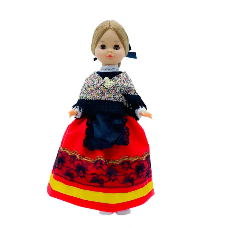 VESTIDO REGIONAL CACEREÑA CÁCERES EXTREMADURA PARA MUÑECA TIPO SINTRA, SIMONA O CLÁSICA DE 42 CM. MUÑECA NO INCLUIDA FOLK