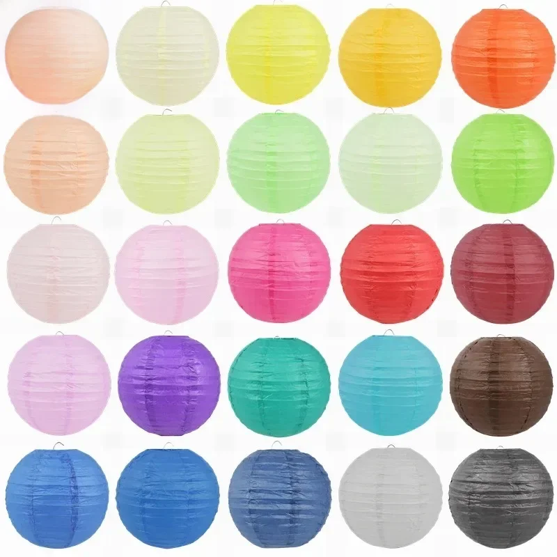 Lanterne ronde en papier multicolore, 4/6/8/10/12/14/16 pouces, lanternes chinoises, boule de papier, décoration de maison suspendue pour fête d'anniversaire et de mariage
