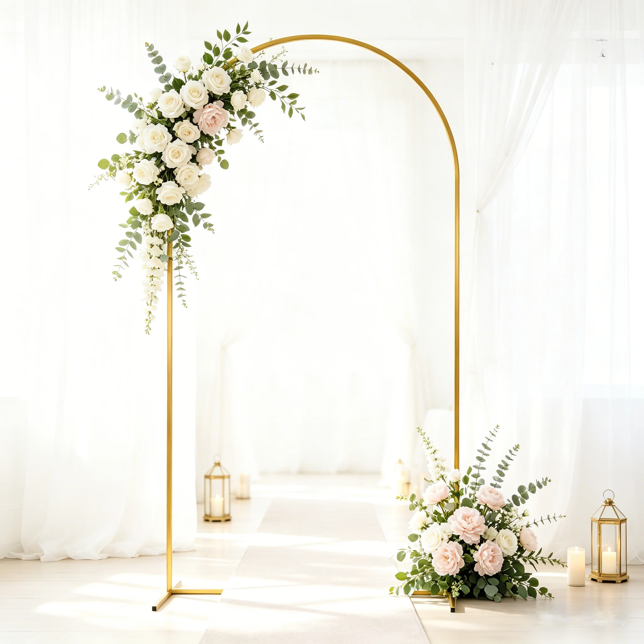 Arche de mariage en métal, 4 tailles disponibles (S, M, L, Ensemble complet), support de toile de fond réutilisable pour fêtes, métal antirouille pour une stabilité accrue, montage rapide pour