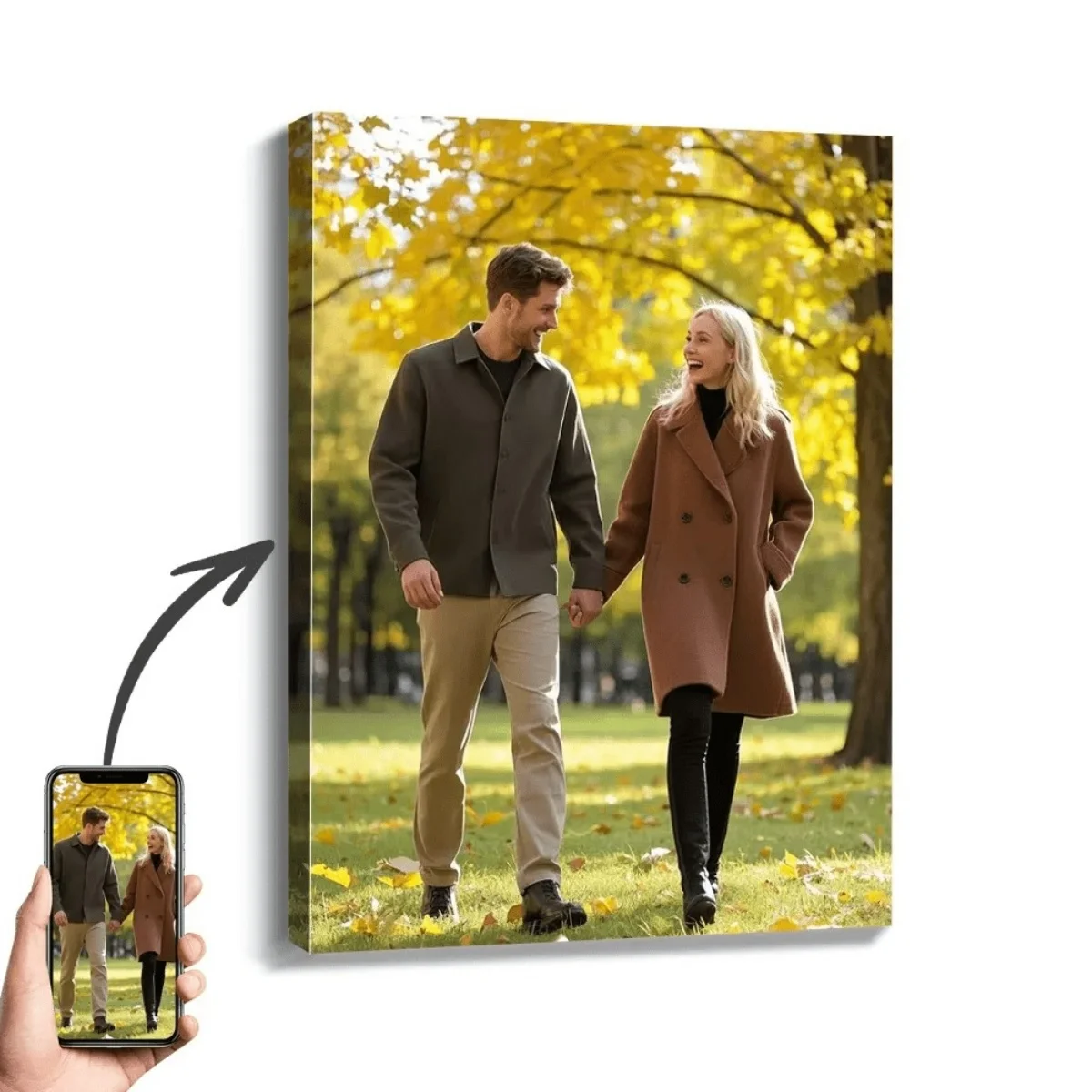 Customizable Framed Canvas Wall Art — Personalized Family Portraits & Action Photos for Bedroom or Home Office Decor