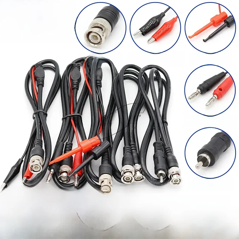 1 sztuk BNC Q9 do BNC RCA podwójny zacisk z haczykiem zacisk krokodylkowy kable 4MM wtyczka bananowa oscyloskop złącze sondy testowej — zdjęcie 2
