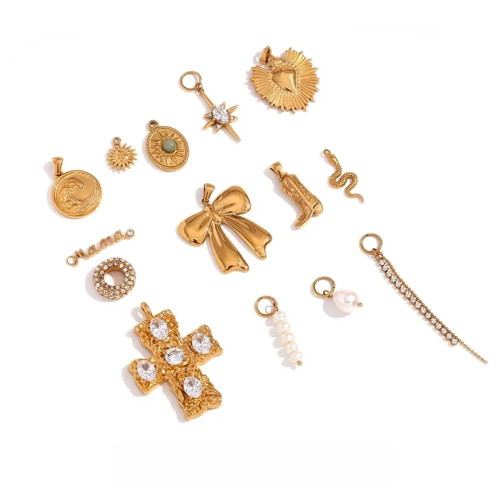 MamacitaSlay populaire arc Zircon croix beignet Martin bottes breloques pour la fabrication de bijoux bricolage haute qualité breloques en acier inoxydable