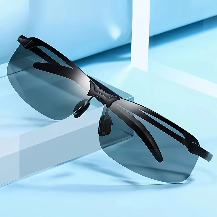 

Personalized Fashion Glasses with a Square Half Frame, Suitable for Casual Wear, Tourism, And Driving