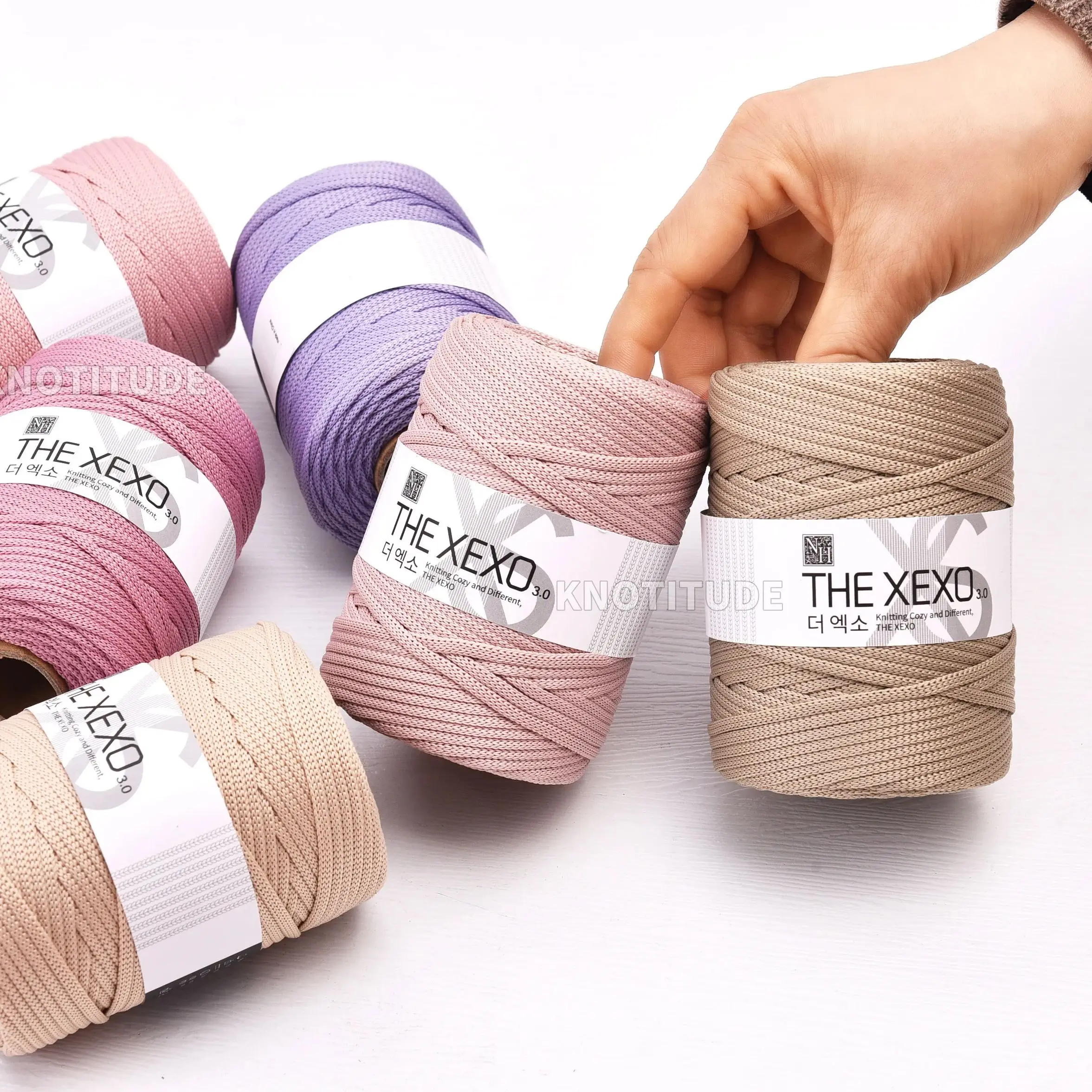 3.0MM x 100Yards Chunky Polyester Knitting Yarn Poly Tube yarn for Bag & Rug, Crafts Accessories Polyester Tube yarn