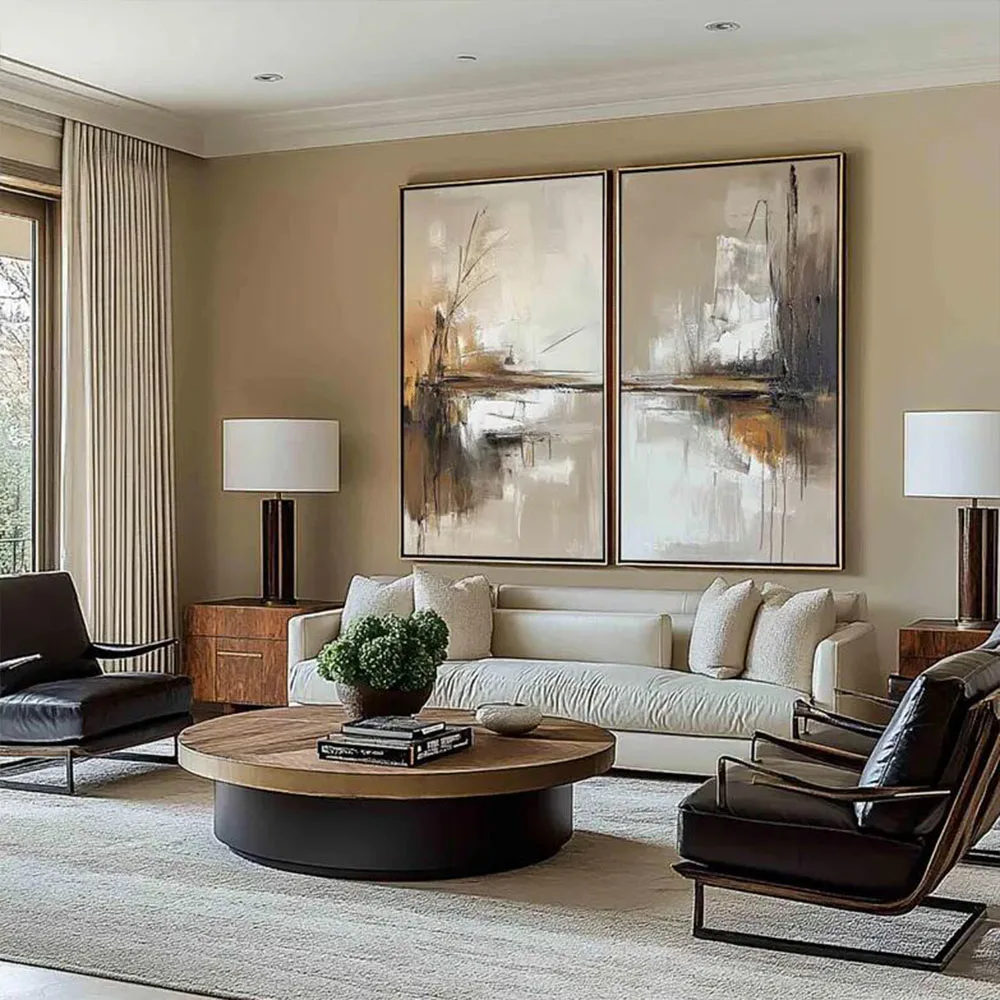 

2 abstract hand-painted oil paintings suitable for home decoration, suitable for home decoration, room decoration art pieces