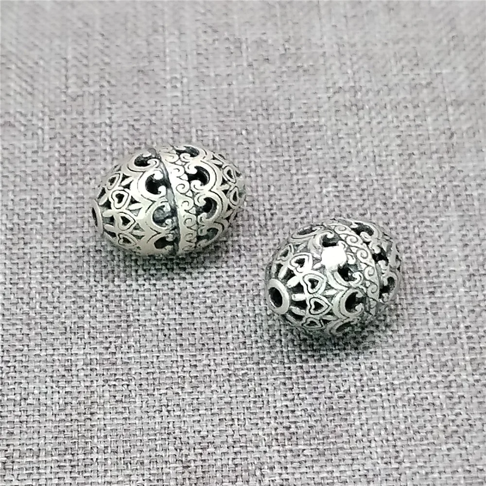 

2 шт. филигранных бусин-разделителей из стерлингового серебра 925 пробы в форме оливкового сердца и спирального яйца для браслетов и ожерелий