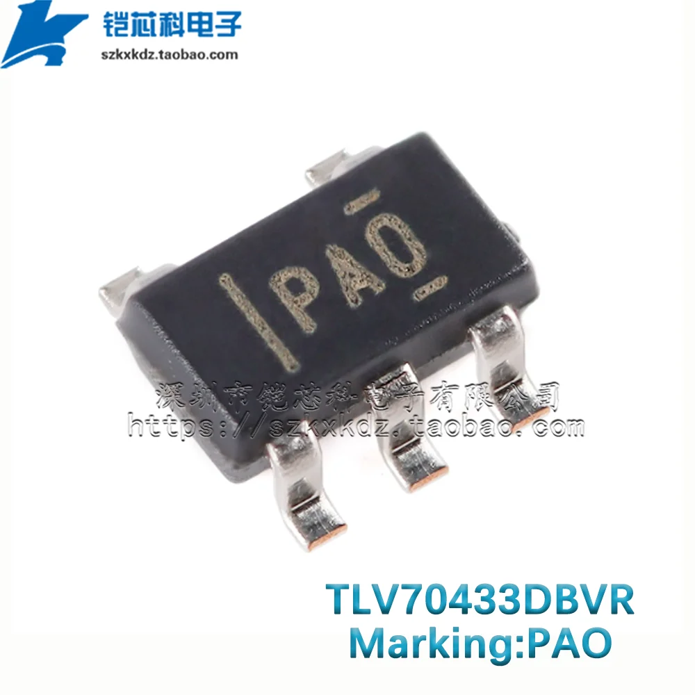 10Pcs New Original TLV70433DBVR TLV70433DBVT PAO SMD SOT23-5 IC 150mA 24V ultra low IQ low dropout (LDO) voltage regulator