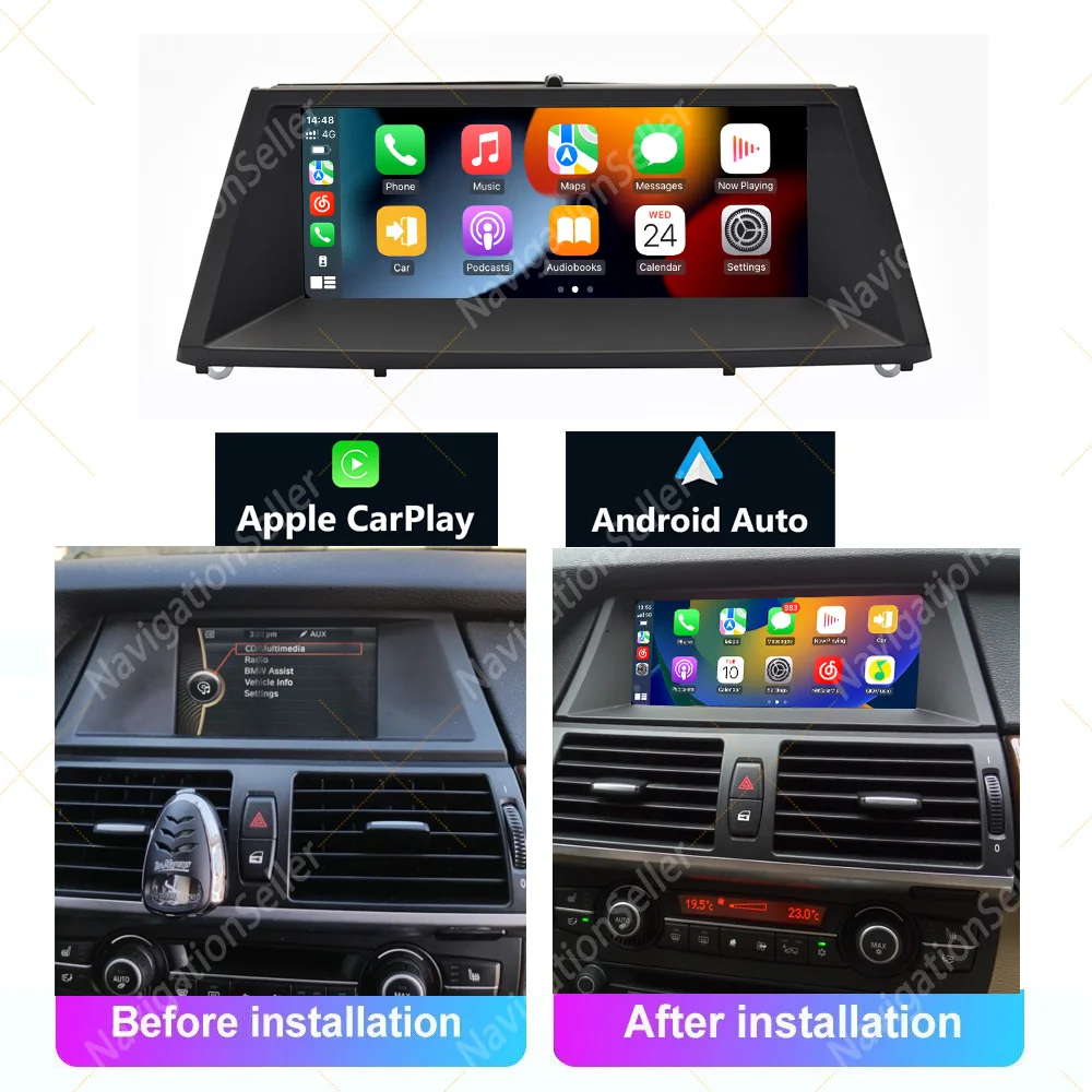 

VIGOHI 8.8 Inch 6GB 128GB Android 14 Car Multimedia Player For BMW X5 E70 X6 E71 CCC CIC System GPS Navigation 4G LTE CarPlay