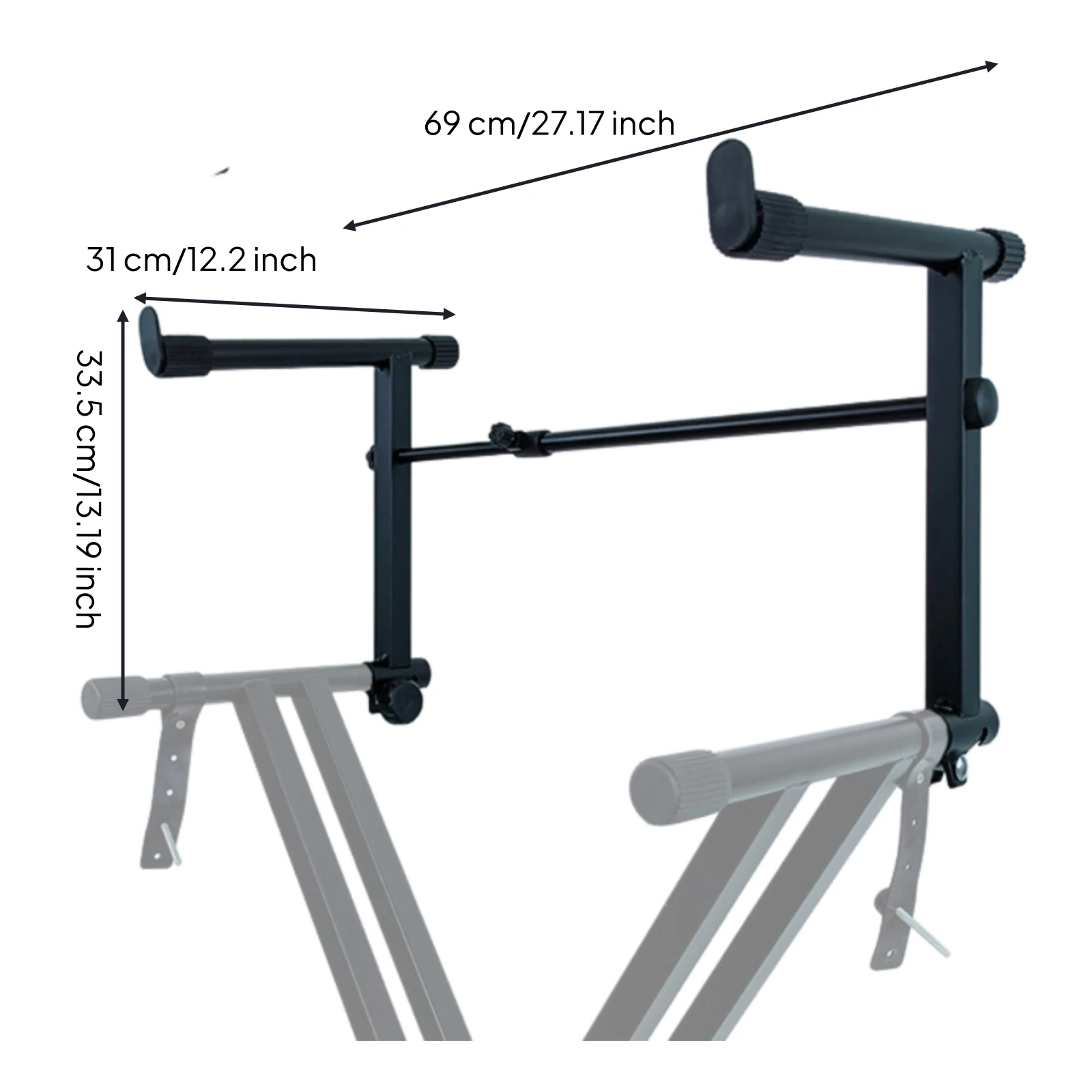 Keyboard Stand Riser Rubberized Ends X-Style Attachment Anti-Slip Matte for Electronic Keyboard Synthesizer Piano Stage Studio