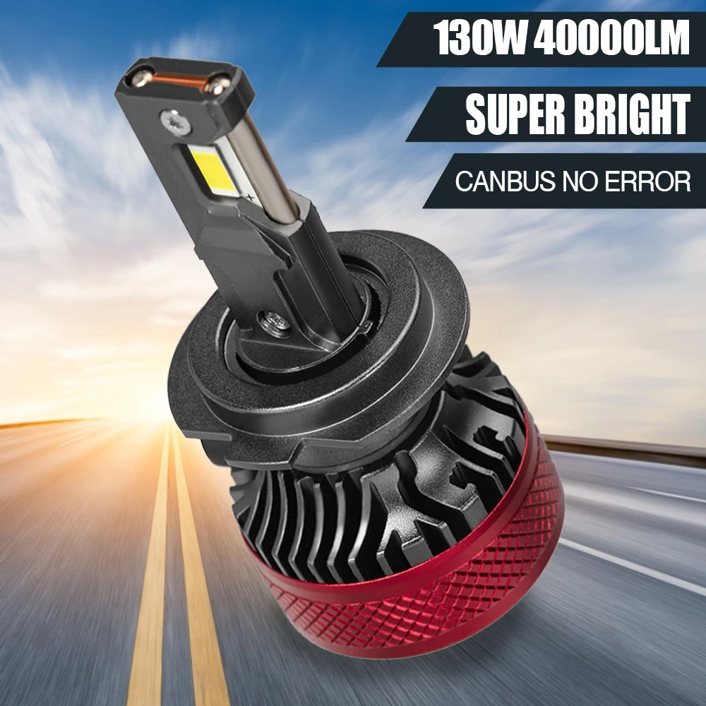 H7 Led Headlight Canbus 40000Lm H1 H4 H8 H9 H11 Auto Bulbs 130W High Power Hb3 Hb4 Hir2 Car Lamps 6000K 9005 9006 9012 Fog Light