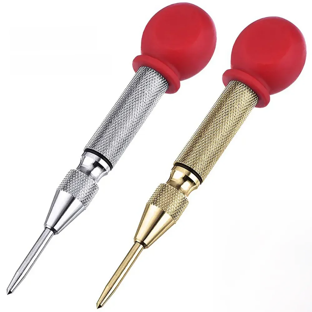 1 szt. Stal szybkotnąca automatyczny dziurkacz Cnter Cap pozycjonowanie dziurkacz centrujący DIY płyta żelazna wykrawanie lokalizator 12.8cm złoty/srebrny — zdjęcie 2