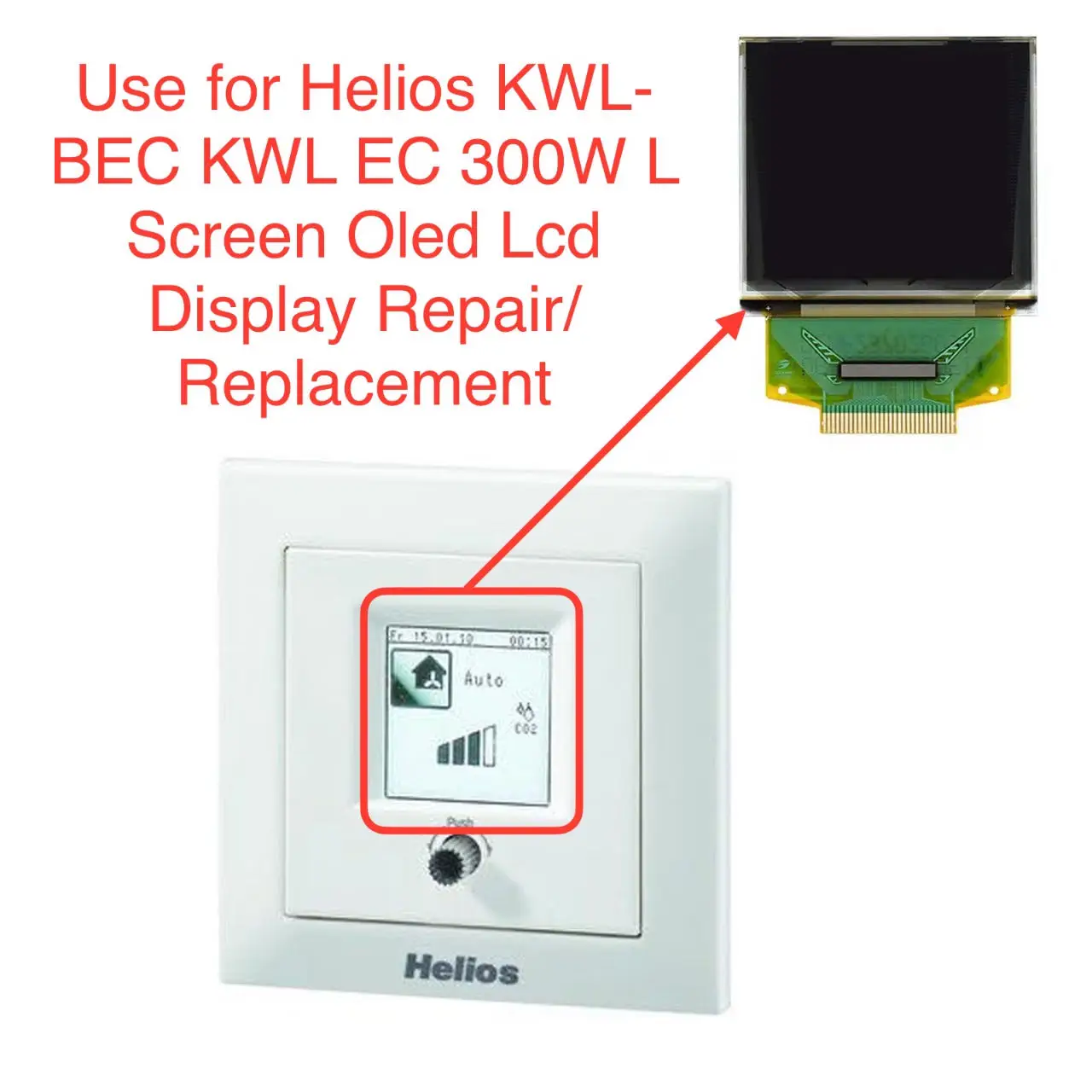 Image of Neuer Helios KWL-BEC KWL EC 300W L-Bildschirm, Oled-LCD-Display, Austausch und Reparatur