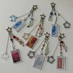 Handmade wave to earth & lamp album keychains Y2k handmade