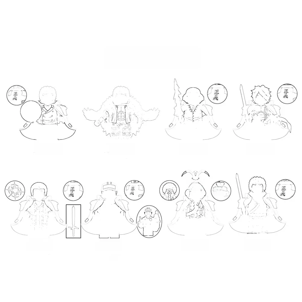 Décennie s de construction de personnages de dessins animés pour enfants, briques modèles, accessoires de figurines animées, jouets WM6187, WM6188, WM6189, WM6190