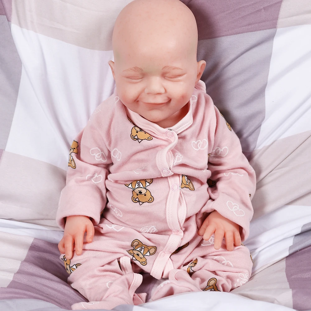 18.5inch Reborn Baby Toy Newborn Lifelike Full Body Silicone Sleeping Girl Can Take Pacifier Kids Toy Bebe