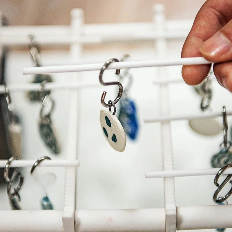50/100 Stück hohe Temperaturbeständigkeit Wolframdraht hängende Brennhaken Biegeringe Keramik Ornament Aufhänger Keramik Hängering