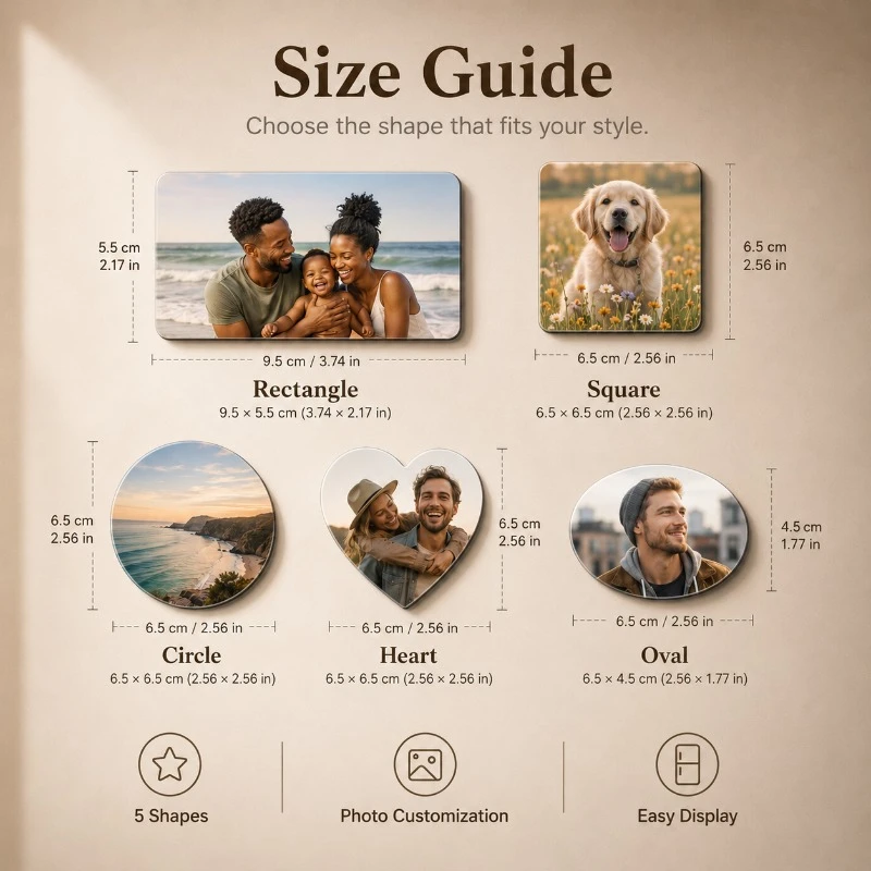 Custom Family Pet Photo Fridge Magnet Multi Scene Decor Kitchen Car Locker Anniversary Valentine Parent Kids Day Gift