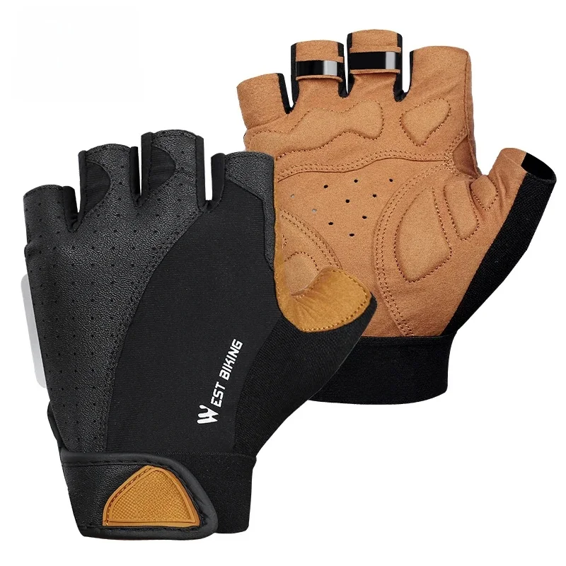 AliExpress Other WEST BIKING MTB Cycling Fingerless Gloves Shockproof Breathable Road Bike Gloves Half Finger Men Women Outdoor Sports Gloves