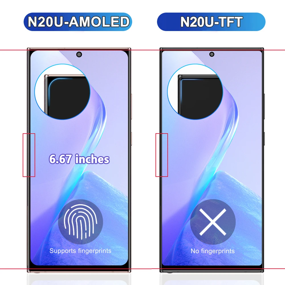 AMOLED Note 20 Ultra Screen for Samsung Galaxy Note20 Ultra 5G N985F Lcd Display Digital Touch Screen Replacement smartphone lcd