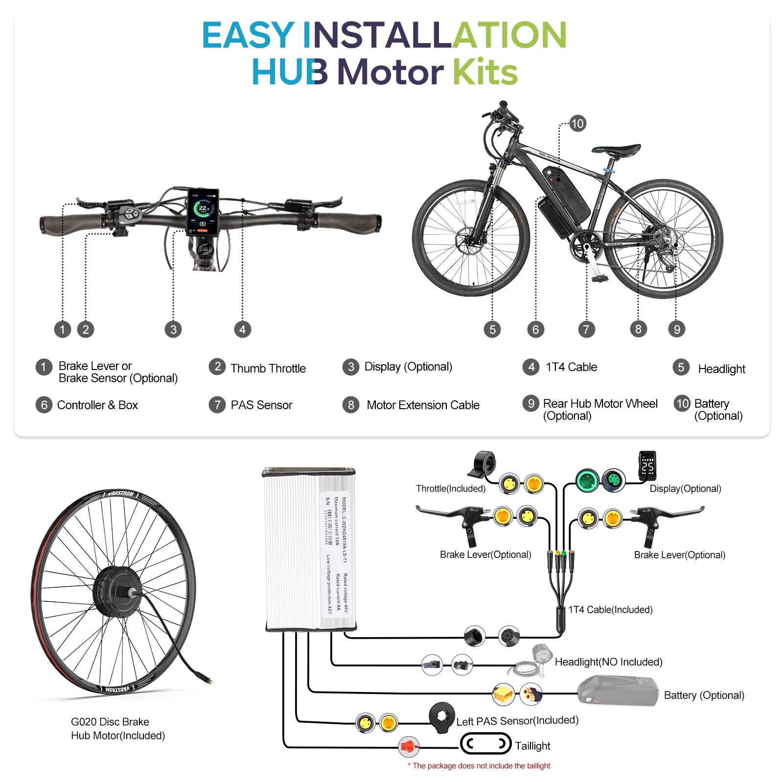 [Im Angebot ] Bafang 48V 500W G020 Radnabenmotor mit Hinterradantrieb und Scheibenbremse, Elektrofahrrad E-Bike Umbausatz passend für Fahrrad Laufradgröße 26", 27.5", 28", 29", 700C, und Kassette 135-142mm – Detail 8