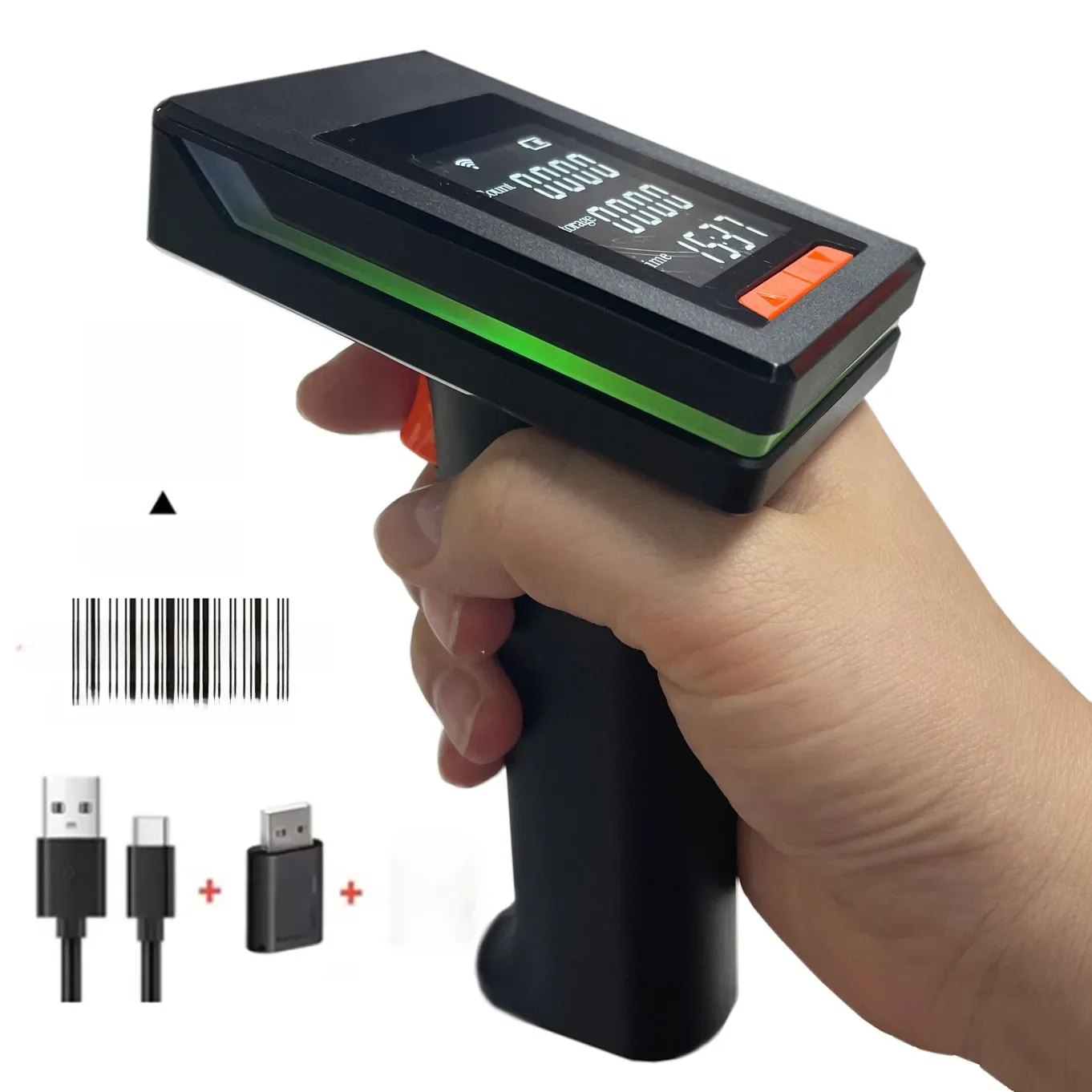 Wyświetlacz skanera kodów kreskowych Bluetooth, ręczny bezprzewodowy czytnik kodów kreskowych USB 1D 2D do czytnika kodów kreskowych w klasie bibliotecy — zdjęcie produktu 7